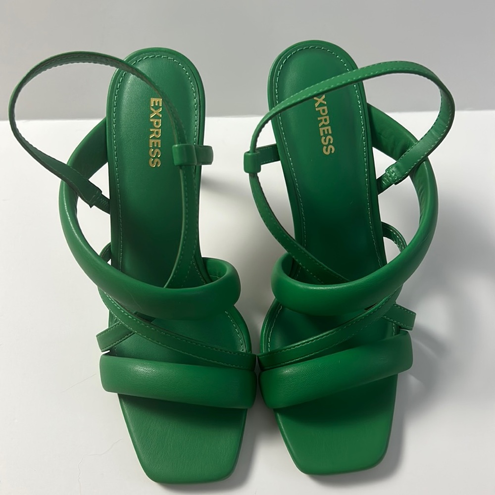 Express Green Strappy Sandals